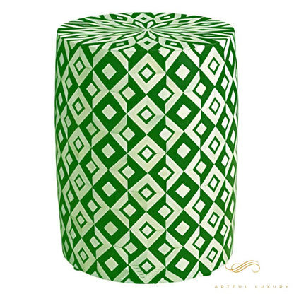 Modern Floral Pattern Stool for Home Furniture Handmade Wooden Inlay Stool | Luxury Handmade Stool