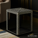 Black and White Inlay Pattern Side Table | Luxury Handmade Side Table