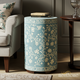 Elegant Floral inlay Stool | Luxury Handmade Side Table