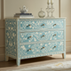 Hand-Painted Blue Floral Wooden Chest of Drawers | Luxury Handmade Dresser