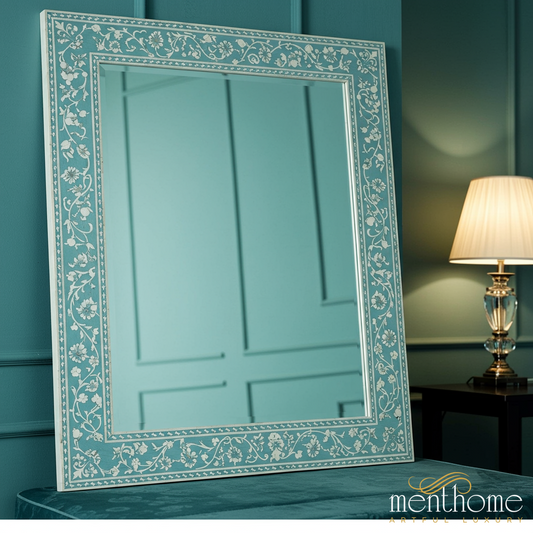 Decorative Floral Patterned Wall Mirror | Luxury Handmade Mirror