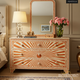 Hand-Painted Sunburst Wooden Dresser  | Luxury Handmade Dresser