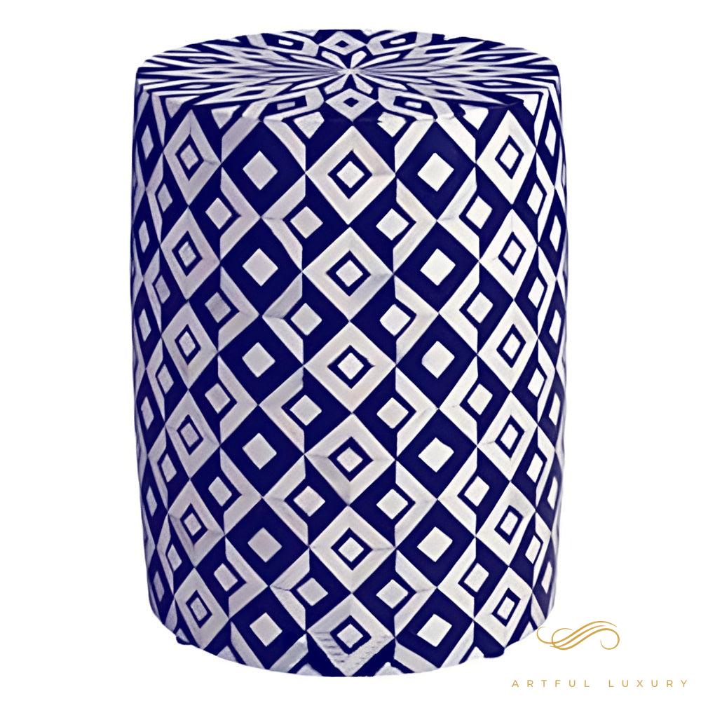 Modern Floral Pattern Stool for Home Furniture Handmade Wooden Inlay Stool | Luxury Handmade Stool