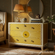 Sunburst Patterned Wooden Chest of Drawers | Luxury Handmade Dresser