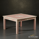 Pink Floral Inlay Square Coffee Table | Luxury Handmade Coffee Table