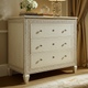 Classic Ivory 3-Drawer Chest with Decorative Trim | Luxury Handmade Dresser