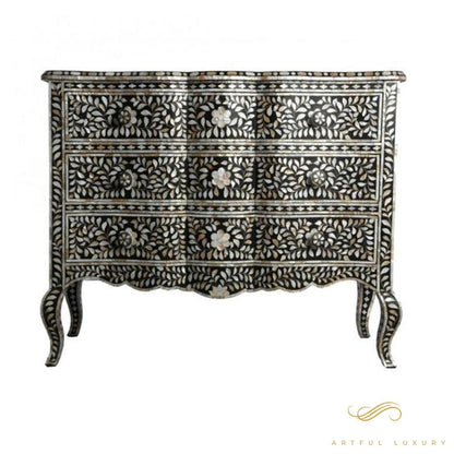 Black MOP Inlay Dresser 9-Drawer | Luxury Handmade Dresser