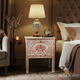 Hand-Painted Floral Wooden Nightstand | Luxury Handmade Bedside Table