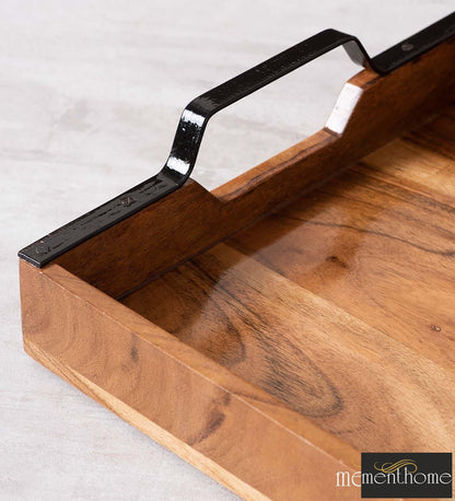 Tango Brown Wood Serving Tray | Luxury Handmade Trays