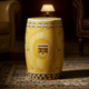 Handcrafted Wooden Decorative Stool with Intricate Geometric Patterns | Luxury Handmade Stool