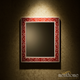 Elegant Red and Gold Decorative Mirror | Luxury Handmade Mirror