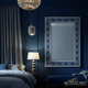 Elegant Ornate Blue and Silver Wall Mirror | Luxury Handmade Mirror