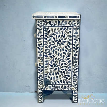 Luxury Bedside Table Bone Inlay two drawer by Menthome | Luxury Handmade Bedside Table