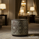 Decorative Round Inlay Wooden Side Table | Luxury Handmade Stool