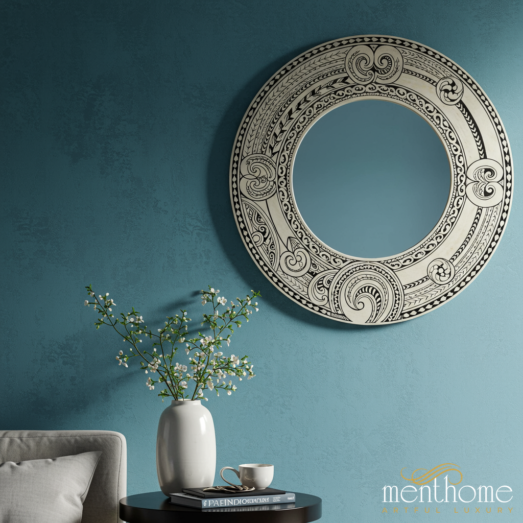 Ornate Circular Wall Mirror | Luxury Handmade Mirror