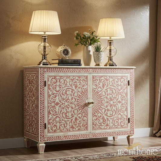 Vintage Floral Pattern Wooden Cabinet | Luxury Handmade Cabinet