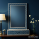 Decorative Blue Bone Inlay Mirror with Storage Cabinet | Luxury Handmade Mirror