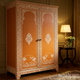Handcrafted Wooden Wardrobe with Intricate Floral Inlay | Luxury Handmade Wardrobe