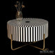 Zebra Line Bone Inlay Coffee Table In Black & White Color | Luxury Handmade Coffee Table