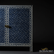 Blue Bone Inlay Wooden Cabinet | Luxury Handmade Cabinet