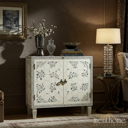Elegant Floral Patterned Storage Cabinet | Luxury Handmade Cabinet
