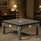 Handcrafted Wooden Inlay Coffee Table with Floral Design | Luxury Handmade Coffee Table