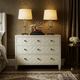 Elegant White Patterned Three-Drawer Chest | Luxury Handmade Dresser
