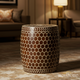 Handcrafted Wooden Hexagon Patterned Stool | Luxury Handmade Stool