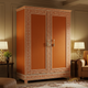 Elegant Orange and Gold Patterned Wardrobe | Luxury Handmade Wardrobe