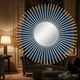 Decorative Sunburst Wall Mirror with Blue and White Frame | Luxury Handmade Mirror