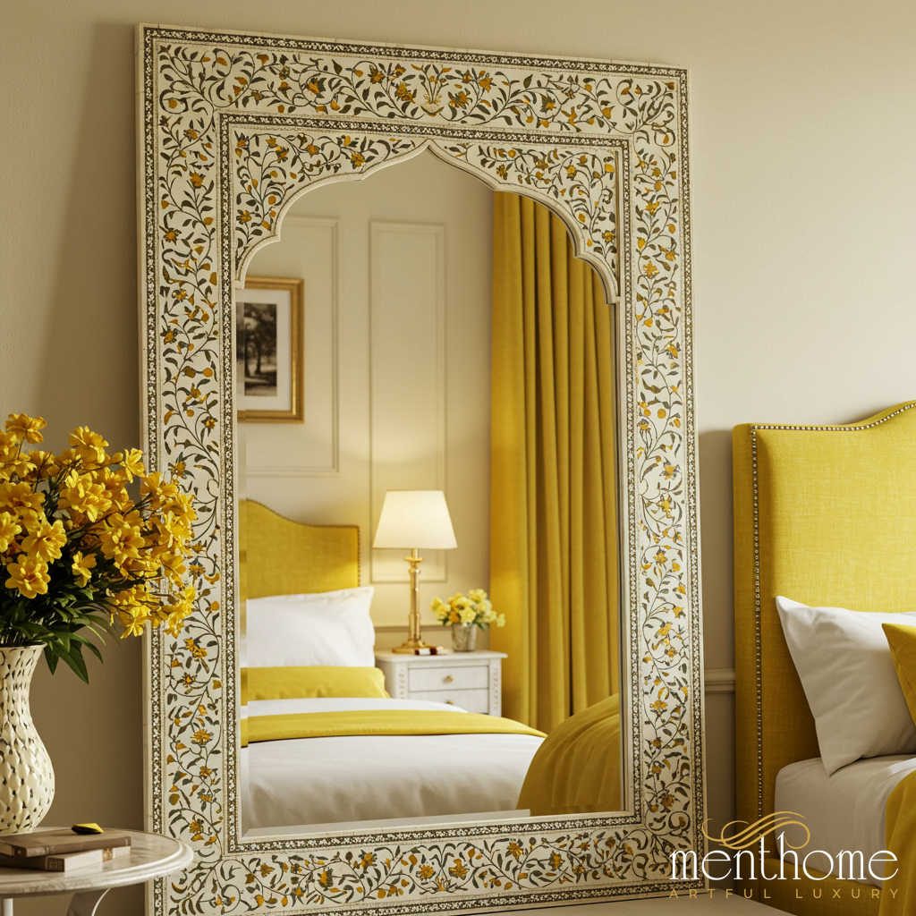 Handcrafted Decorative Floral Wall Mirror | Luxury Handmade Mirror