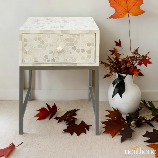 Star Pattern Bedside Table | Luxury Handmade Bedside Table