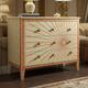 Hand-Painted Sunburst Design Wooden Chest of Drawers | Luxury Handmade Dresser