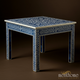 Handcrafted Blue Bone Inlay Square Table | Luxury Handmade Coffee Table