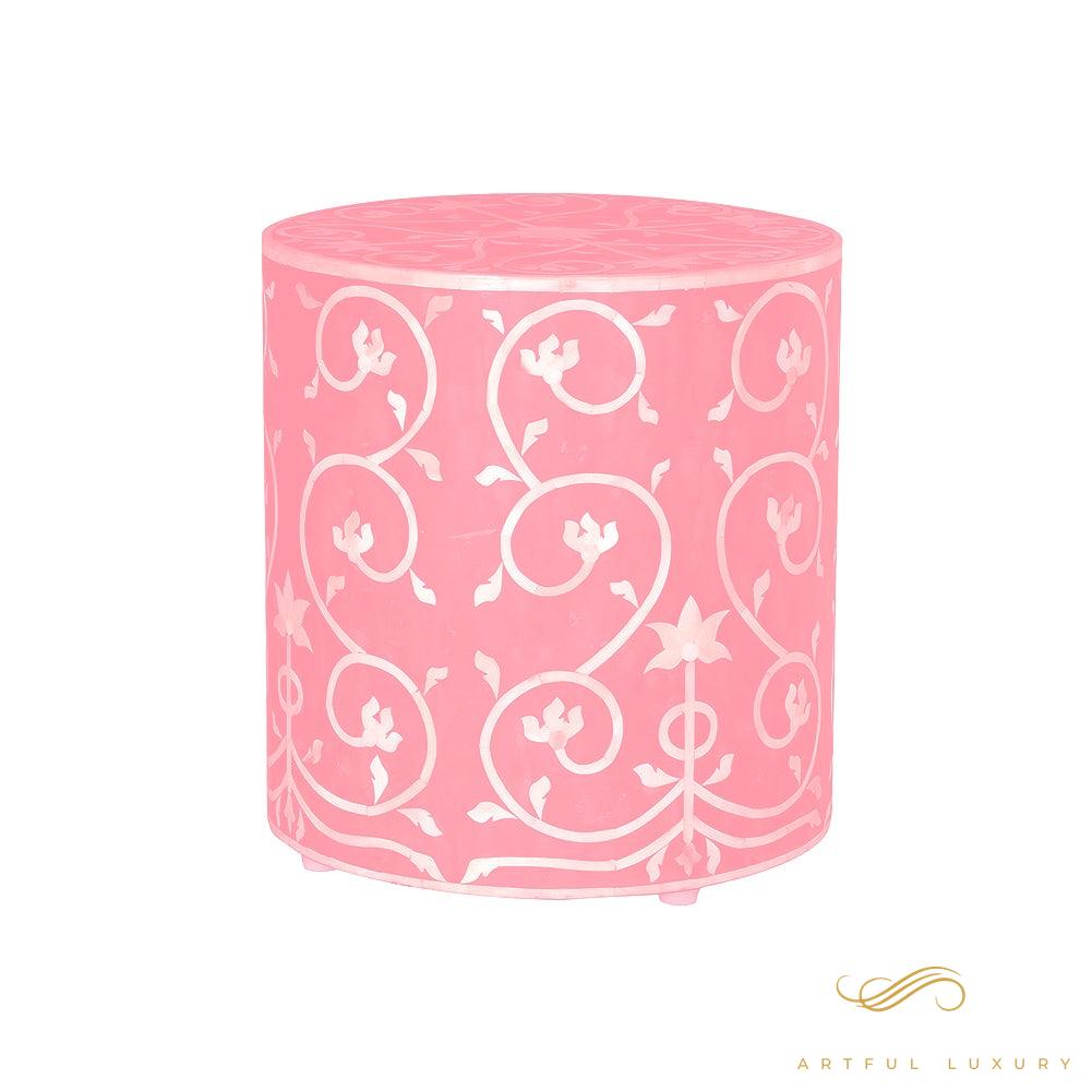 Bone Inlaid Stool Handcrafted | Luxury Handmade Stool