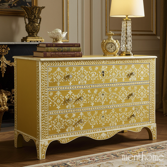 Vintage Hand-Painted Wooden Chest of Drawers | Luxury Handmade Dresser