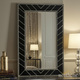 Elegant Black and Silver Geometric Decorative Wall Mirror | Luxury Handmade Mirror