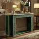 Elegant Greek Key Pattern Green Console Table | Luxury Handmade Console