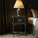 Elegant Black and Gold Inlaid Bedside Table | Luxury Handmade Bedside Table