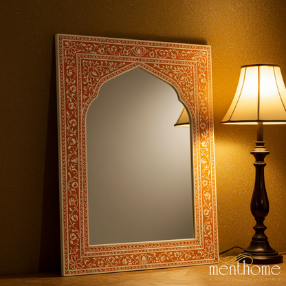 Ornate Floral Pattern Decorative Wall Mirror | Luxury Handmade Mirror