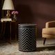 Black and White Geometric Side Table | Luxury Handmade Stool