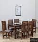Rosewood Dining Table and Chair In Provincial Teak Finish with Cushioning | Luxury Handmade Chair