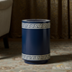 Elegant Navy Blue inlay Stool | Luxury Handmade Side Table