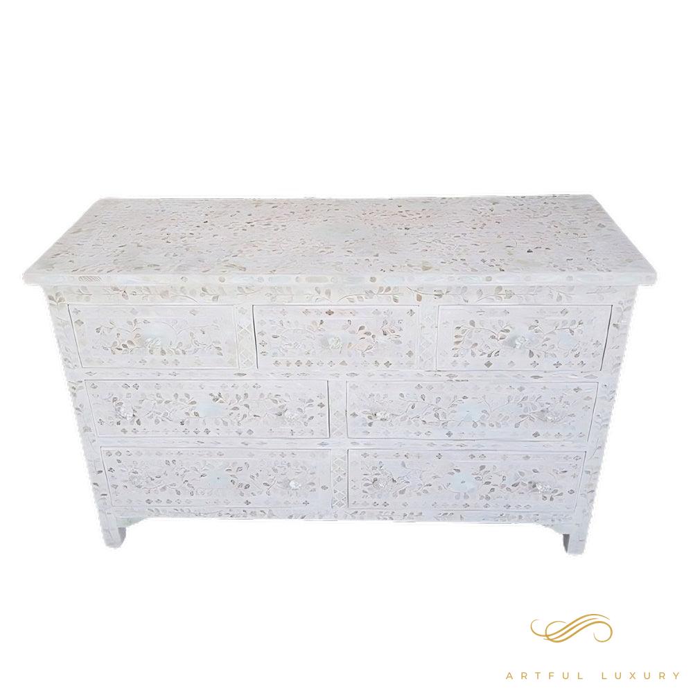 7 Drawer Dresser Mother of Pearl inlay | Luxury Handmade Dresser