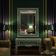 Elegant Green and Gold Inlaid Mirror | Luxury Handmade Mirror