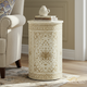 Elegant Ivory & Gold inlay Barrel | Luxury Handmade Side Table
