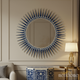 Blue Sunburst Decorative Wall Mirror | Luxury Handmade Mirror