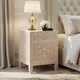 Hand-Painted Floral Pattern Wooden Nightstand | Luxury Handmade Bedside Table