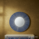 Decorative Round Wall Mirror with Blue and White Frame | Luxury Handmade Mirror