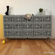 Floral Design 6 Drawers dressers Grey | Luxury Handmade Dresser